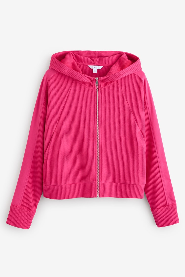 Fluro Rose - Sweat à capuche texturé zippé gaufré - Image 1 de 1