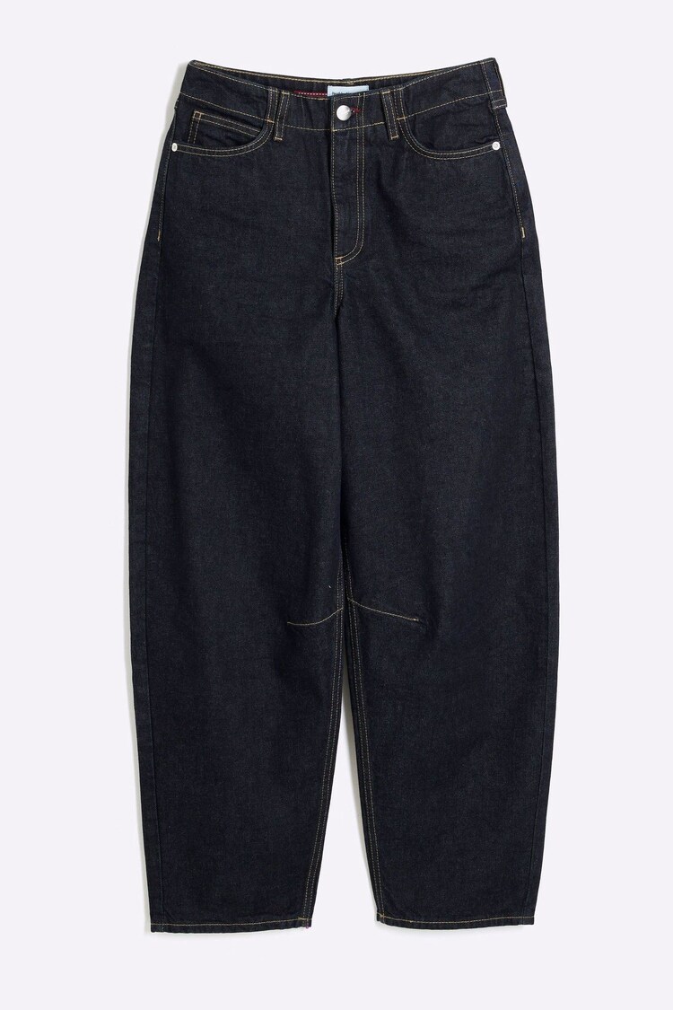 River Island Indigo Seamed Barrel Jeans - Image 1 of 1