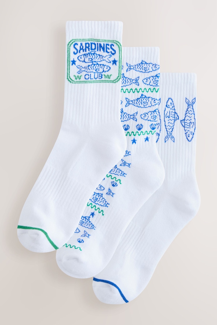 Sardines Cushion Sole Ribbed Sport Ankle Socks 3 Pack With Arch Support - Image 1 of 1 Sardines Cushion Sole Ribbed Sport Ankle Socks 3 Pack With Arch Support - Image 1 of 1