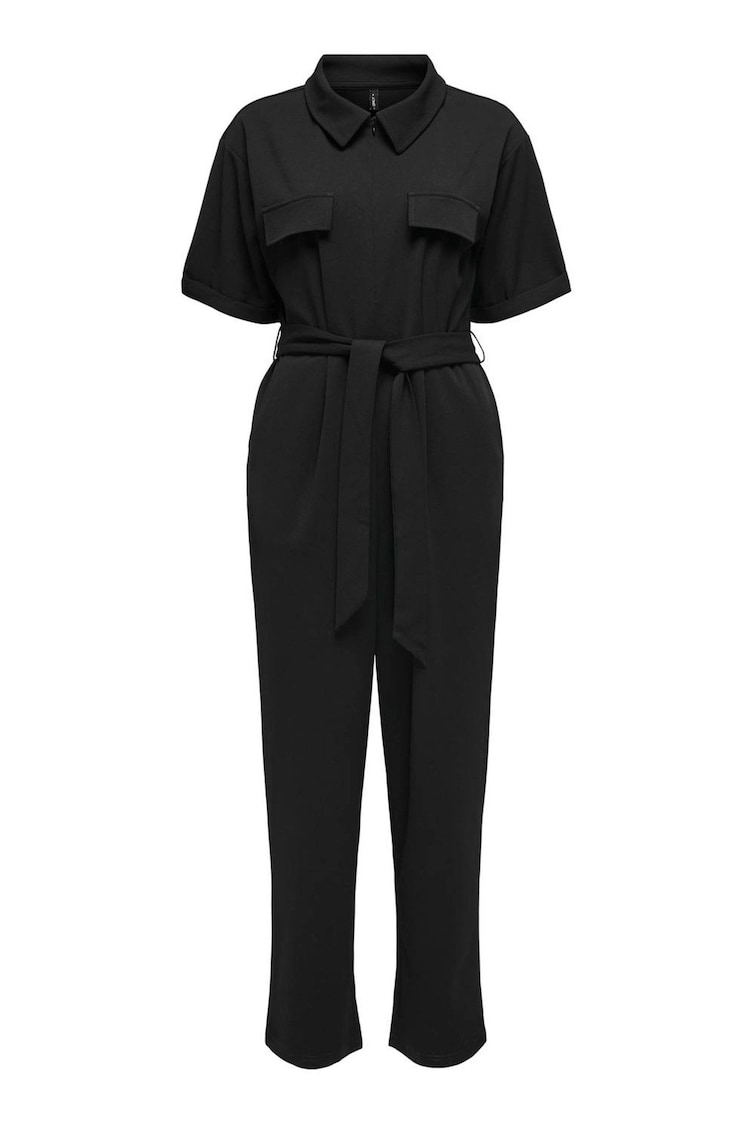ONLY Black Short Sleeve Belted Jersey Jumpsuit - Image 1 of 1