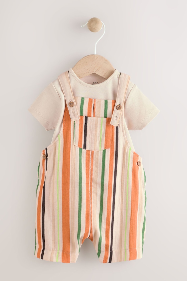 Rust Stripe Baby Woven Dungaree and Bodysuit Set (0mths-2yrs) - Image 1 of 1
