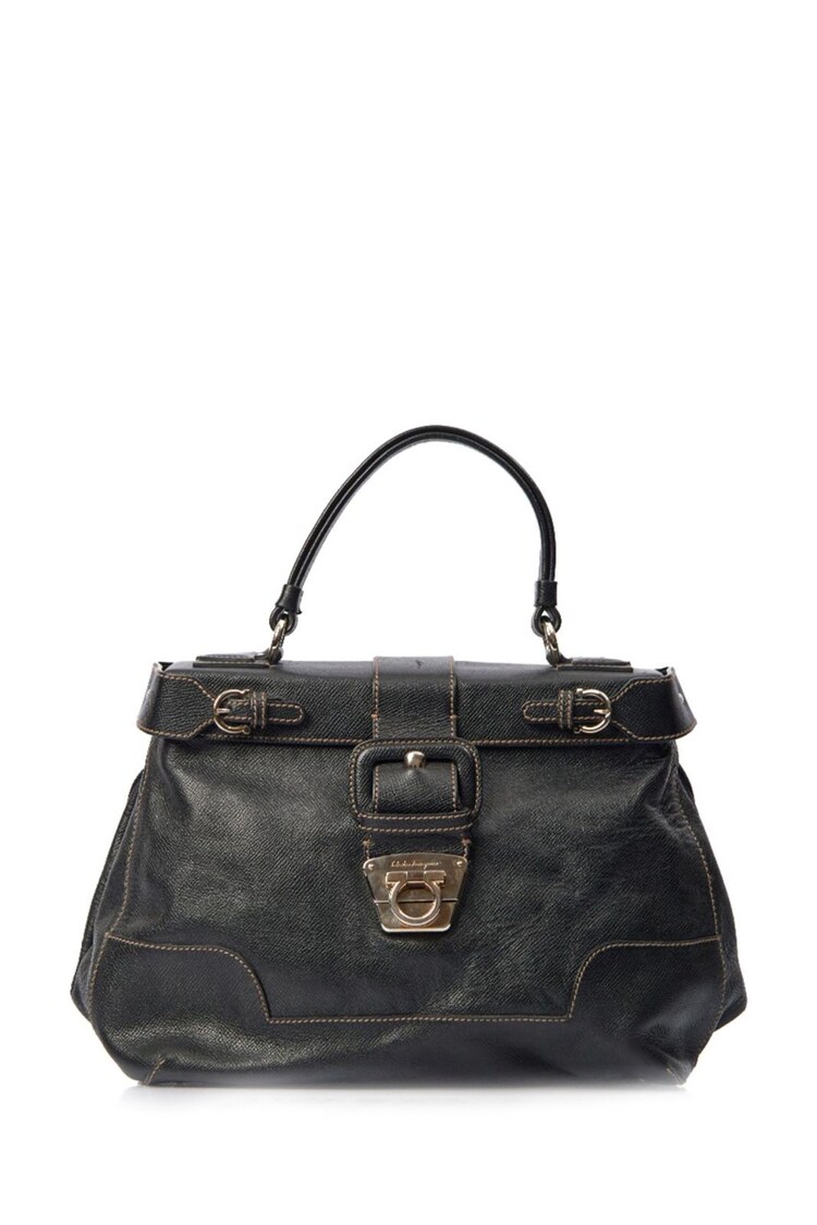 Salvatore Ferragamo Black Leather Handbag - Image 1 of 1