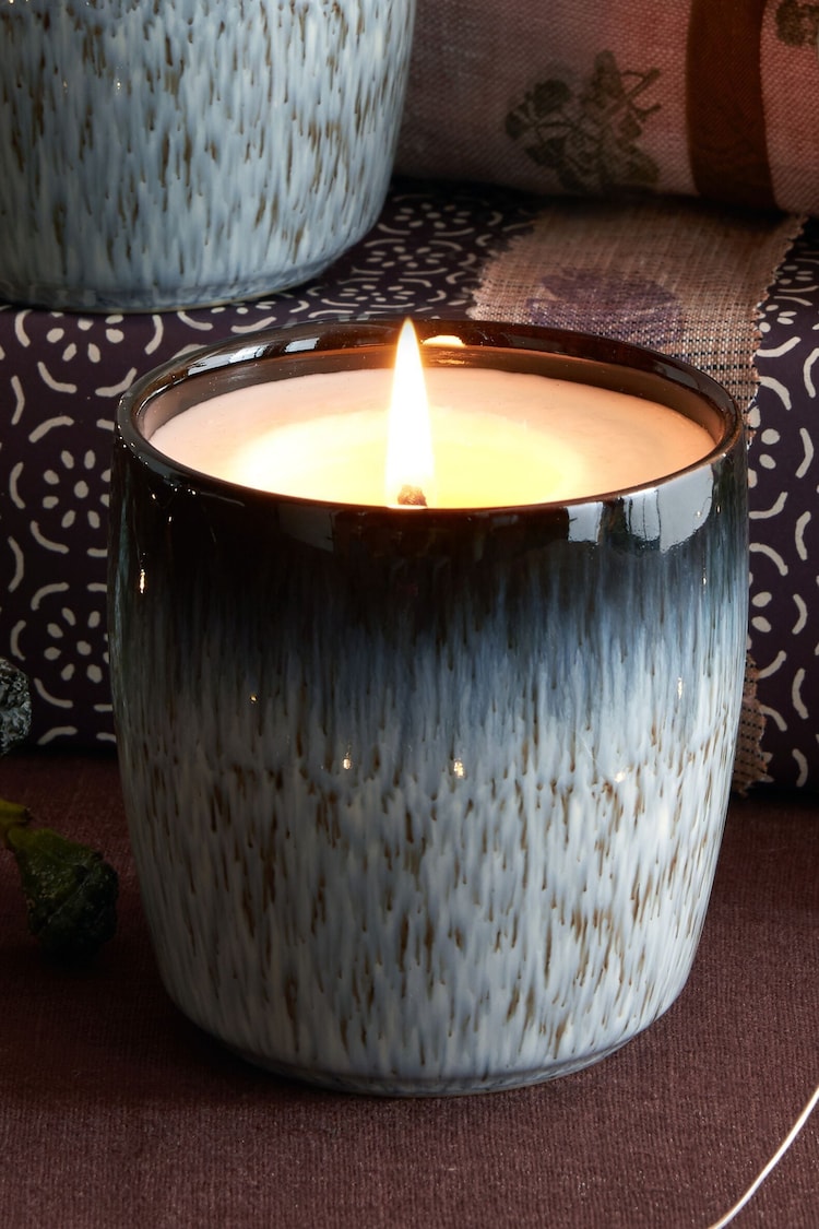 Denby Black Halo Ceramic Candle Pot - Image 1 of 1