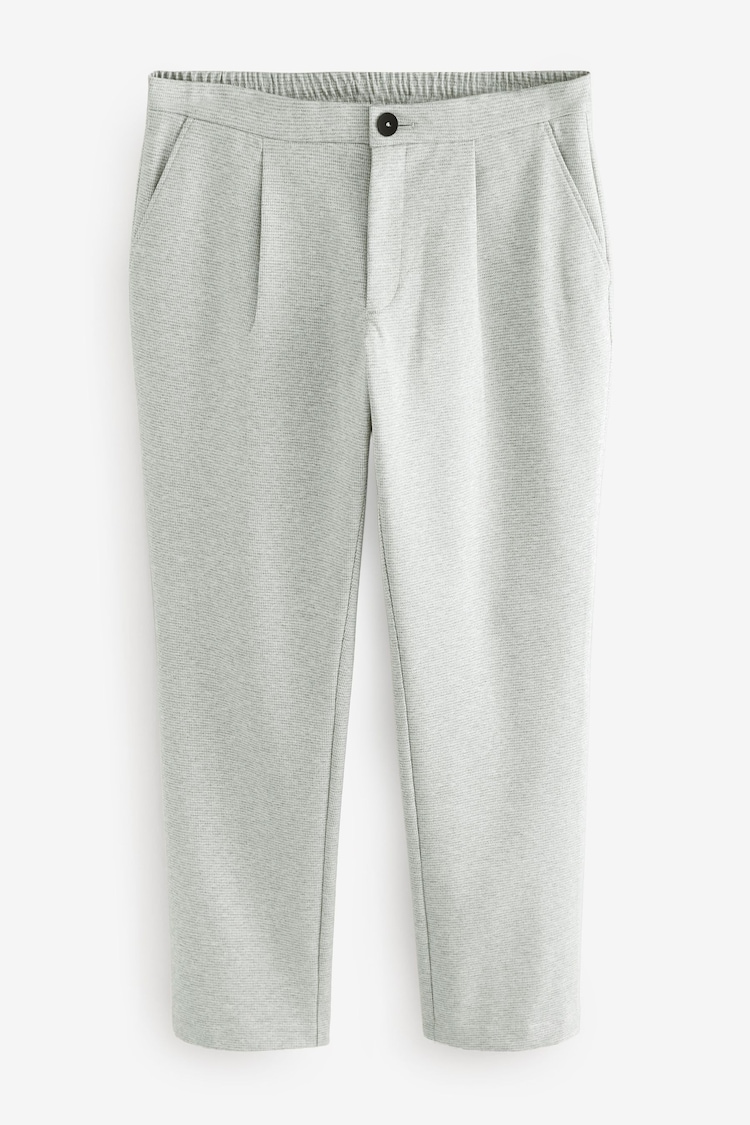 Grey Dogtooth Cotton Blend Smart Jersey Joggers - Image 1 of 1