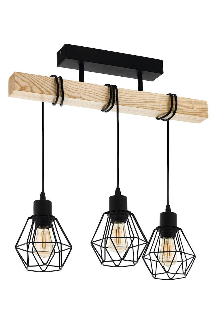 Eglo Black Townshend 5 Caged Ceiling Light - Image 1 of 1