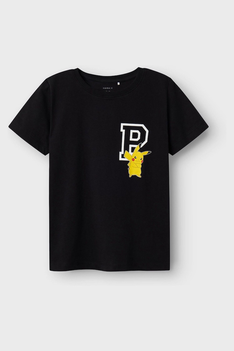 Name It Black 100% Cotton Pokemon Pikachu Graphic T-Shirt - Image 1 of 1