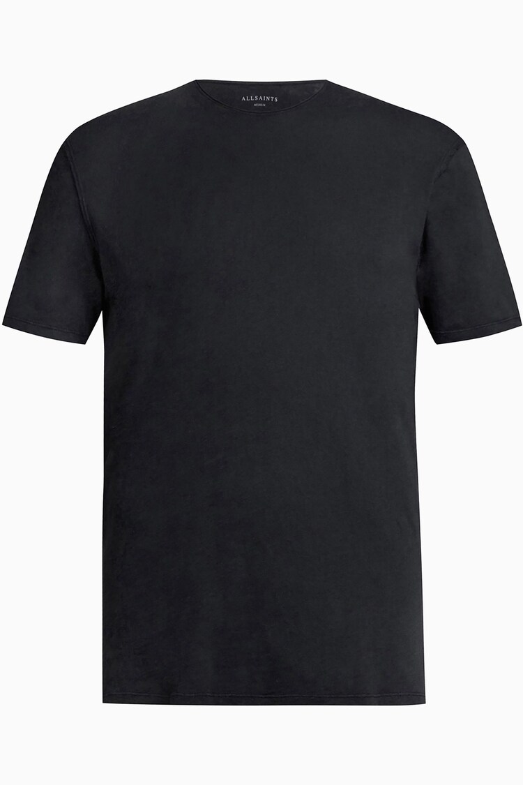 AllSaints Black 100% Cotton Figure Shortsleeve Crew T-Shirt - Image 1 of 1