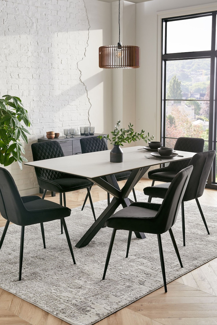 White Marble Effect Astoria 6 Seater Dining Table - Image 1 of 1