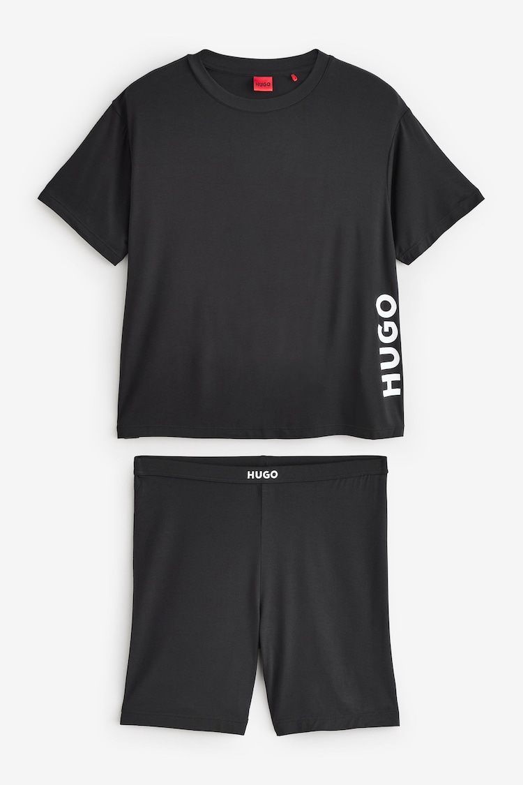 HUGO Black Two Piece Shorts Pyjama Set - Image 1 of 1