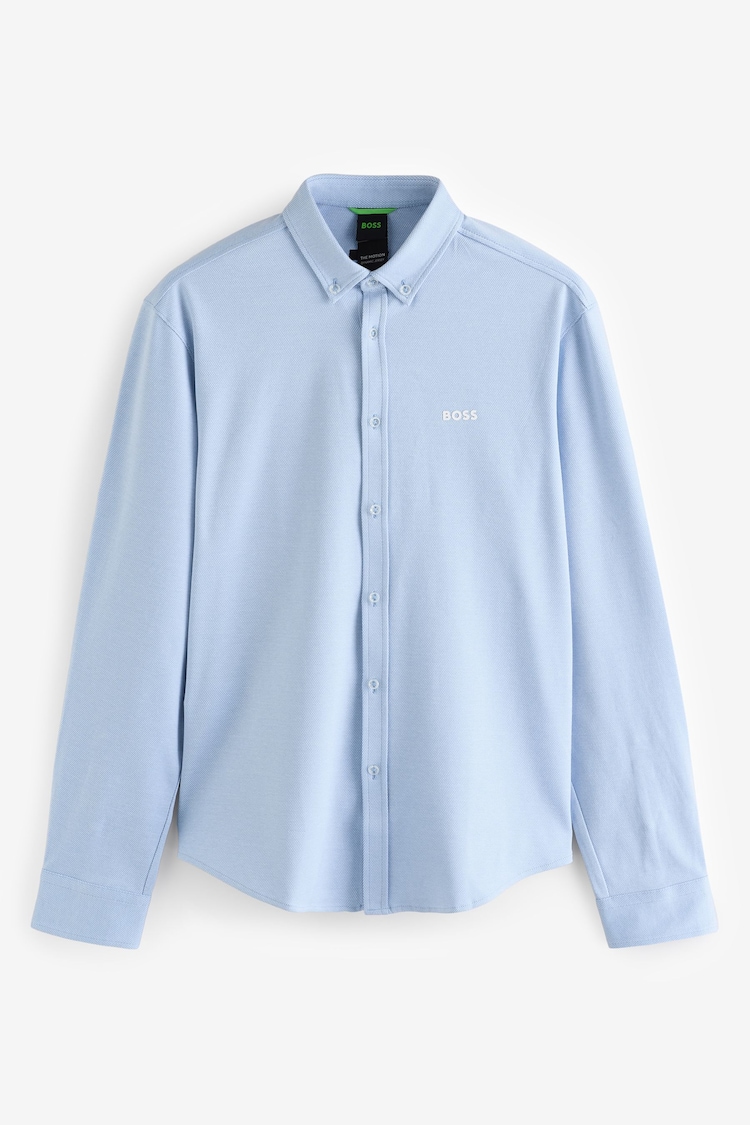 BOSS Light Blue Motion Jersey Stretch Oxford 100% Cotton Shirt - Image 1 of 1
