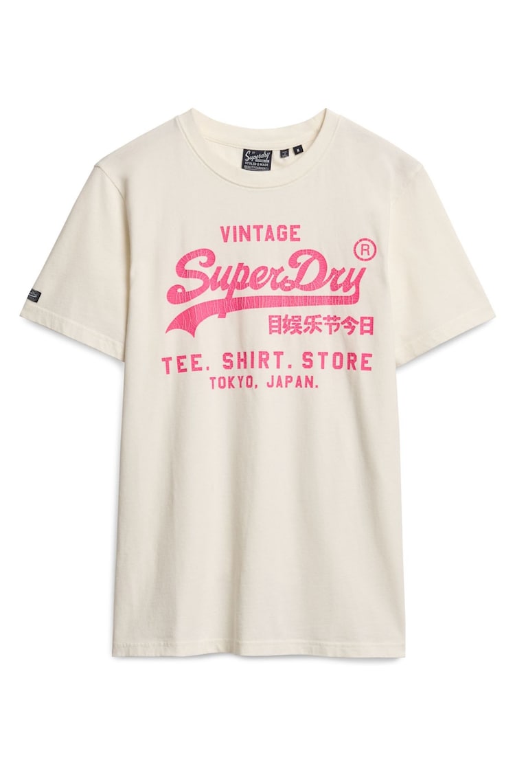 Creme - Superdry Neon Vintage Logo Graphic T-Shirt - Bild 1 von 1