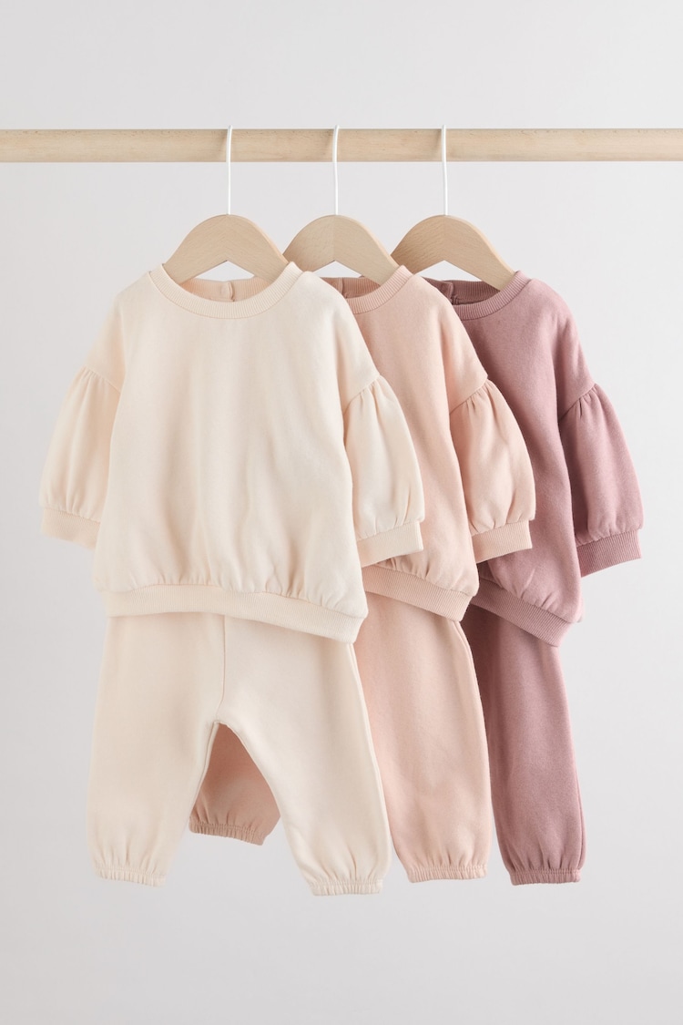 Creme/Pink - Baby Sweatshirt & Joggers 6 Piece Set (0mths-2yrs) - Bild 1 von 1 Creme/Pink - Baby Sweatshirt & Joggers 6 Piece Set (0mths-2yrs) - Bild 1 von 1