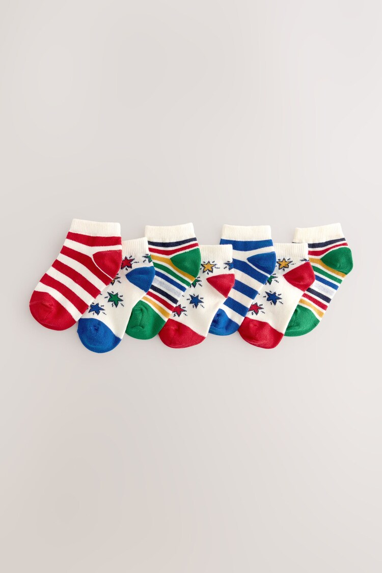 Rainbow Stripe/Star Rich Trainers Socks 7 Pack - Image 1 of 1