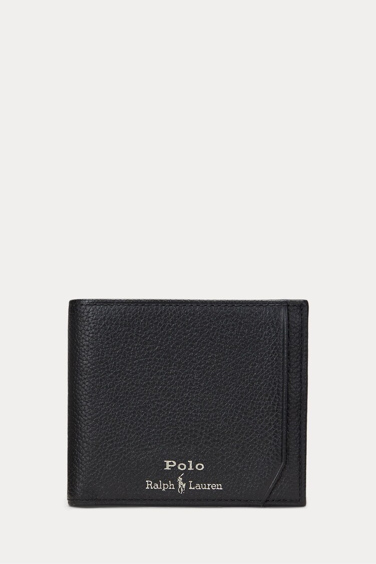 Черный - Polo Ralph Lauren Pebble Leather Billfold Logo Wallet - Image 1 of 1