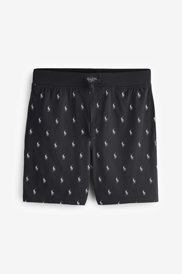 Polo Ralph Lauren Black All-Over Pony Print Jersey Shorts - Image 1 of 1