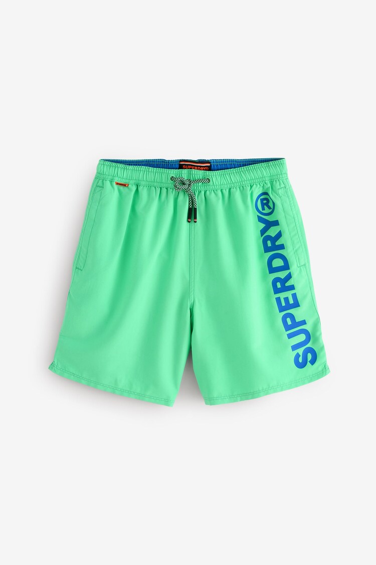 Superdry Green Sport Graphic 17 Swim Shorts - Image 1 of 1
