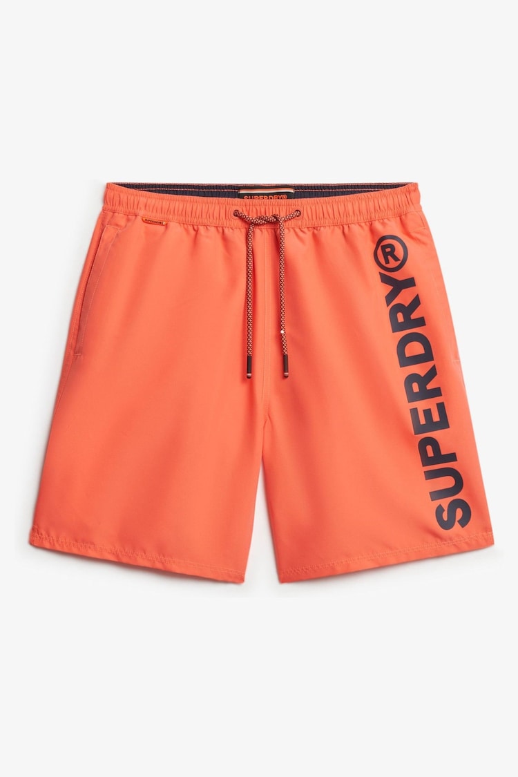 Superdry Coral Pink Sport Graphic 17 Swim Shorts - Image 1 of 1