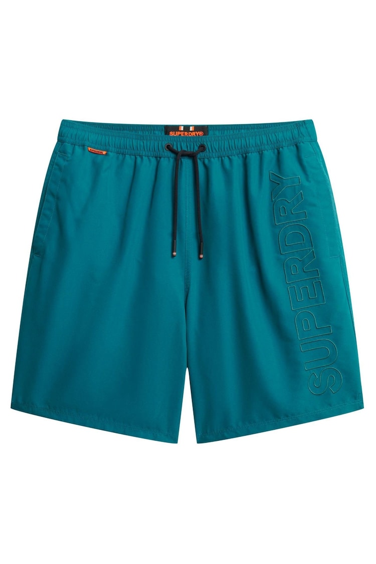Superdry Teal Blue Premium Emb 17 Swim Shorts - Image 1 of 1
