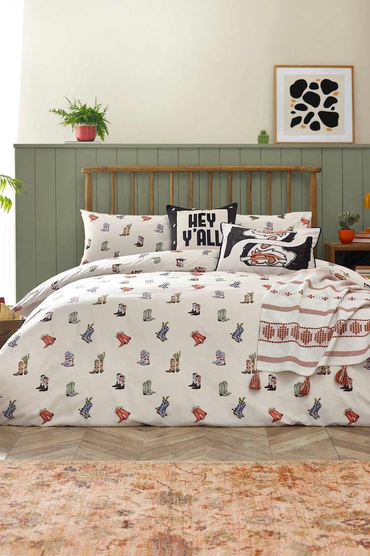furn. Multi Cowboy Boots Duvet Set - Image 1 of 1