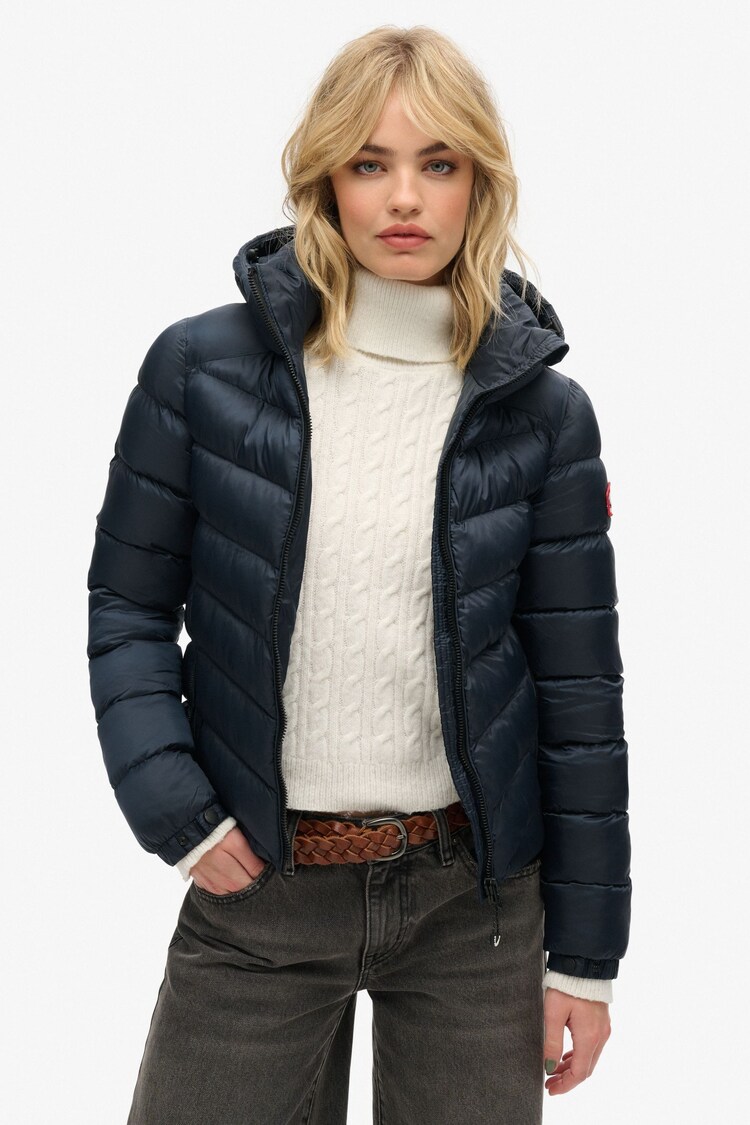 Superdry Blue Hooded Fuji Padded Jacket - Image 1 of 1