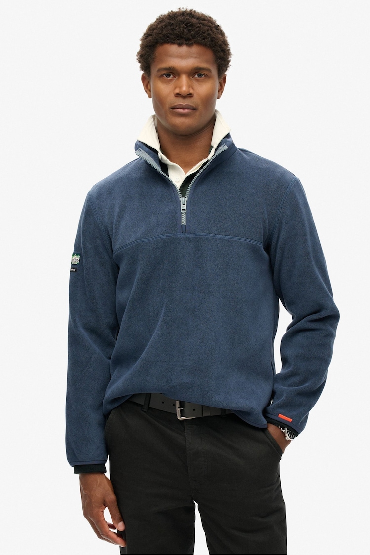 Superdry Blue Active Half Zip Fleece - Image 1 of 1
