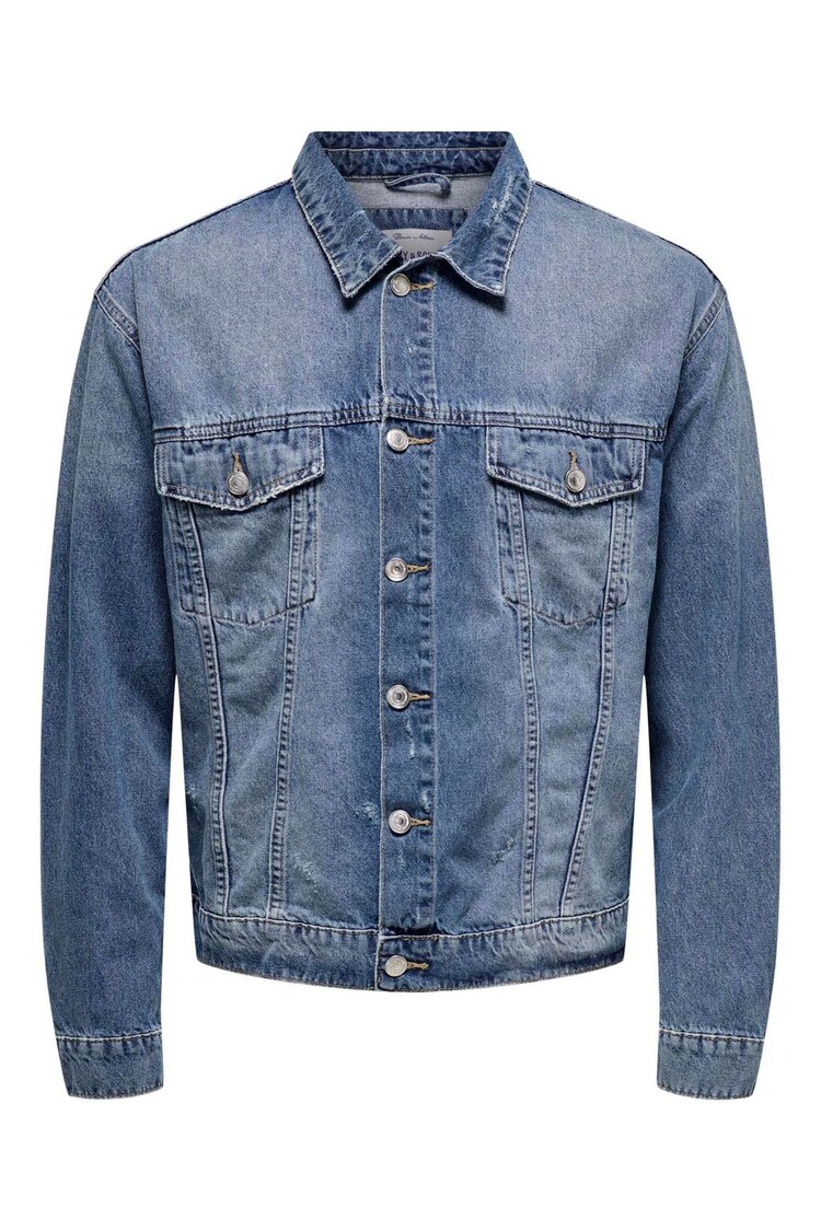 Only & Sons Blue Denim 100% Cotton Jacket - Image 1 of 1