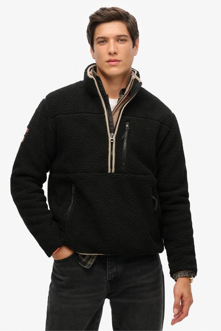Черный - Флисовая кофта свободного кроя Superdry Outdoor Half Zip - Image 1 of 1 Черный - Флисовая кофта свободного кроя Superdry Outdoor Half Zip - Image 1 of 1
