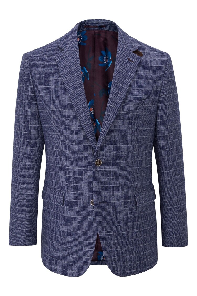 Skopes Blue Tailored Fit Checked Caring Suit Jacket - Image 1 of 1
