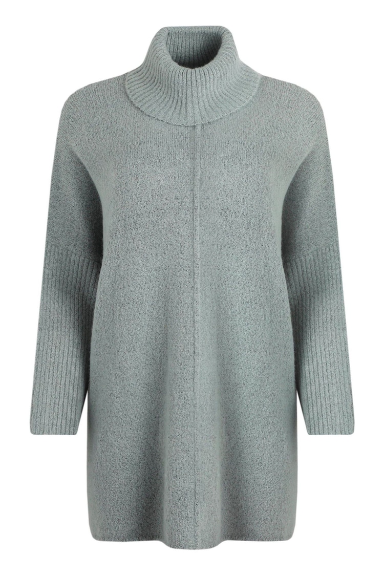 Weird Fish Green Carolyn Knitted Roll Neck Tunic - Image 1 of 1