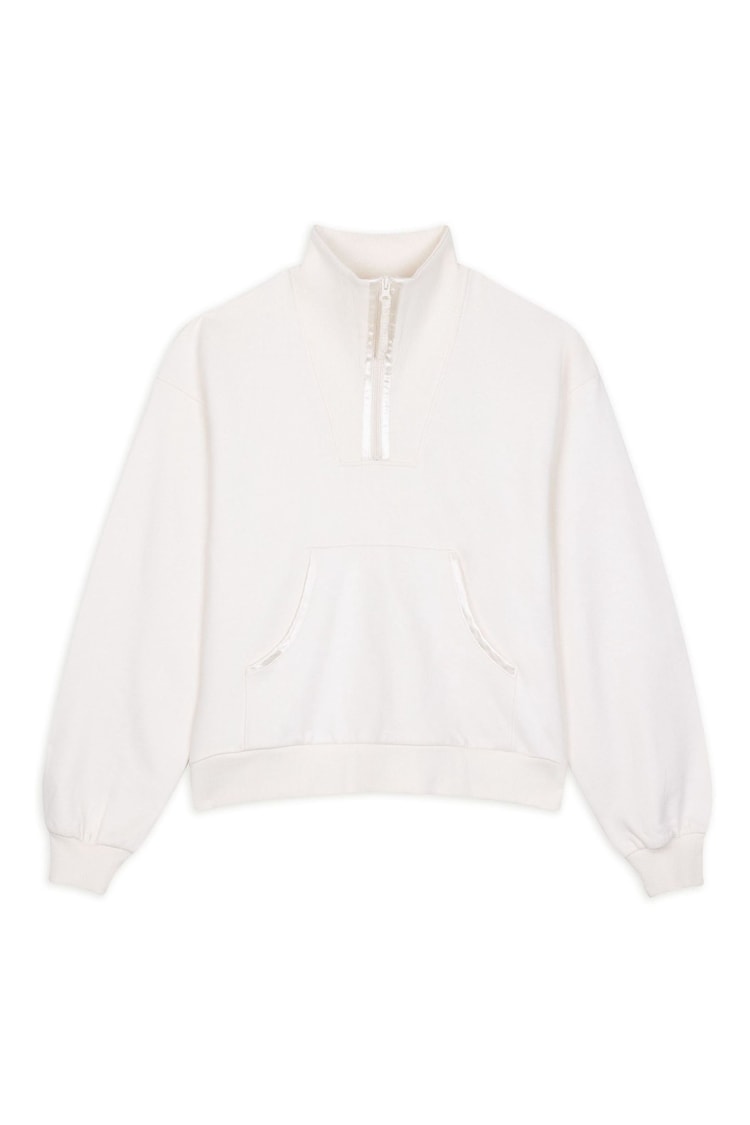Chelsea Peers Cream 100% Cotton Quarter Zip Funnel Sweater - Image 1 of 1