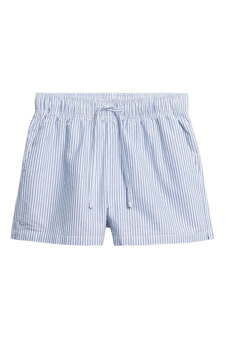 Superdry Light Blue Stripe Elastic 100% Cotton Shorts - Image 1 of 1