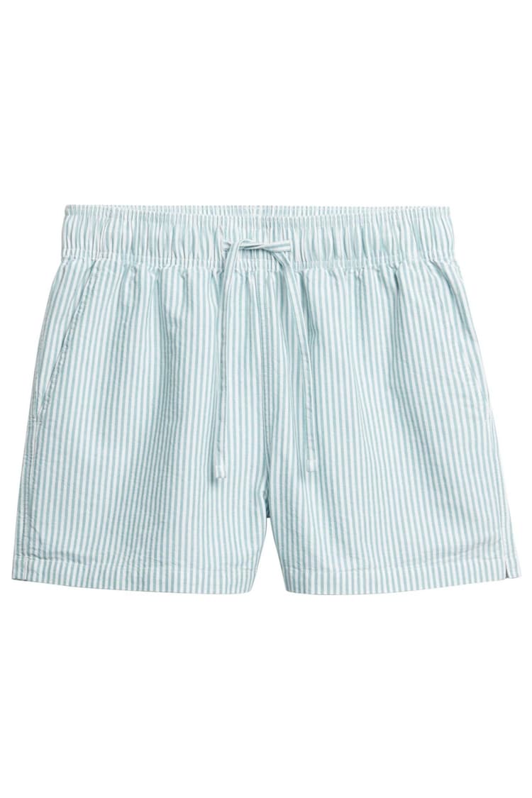 Superdry Green/White Stripe Elastic 100% Cotton Shorts - Image 1 of 1