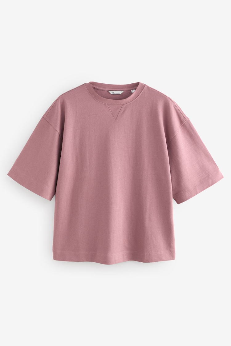 Rosa rubor - Oversized 100% Cotton Short Sleeve Soft Touch Peached Feel Heavyweight T-Shirt - Imagen 1 de 1