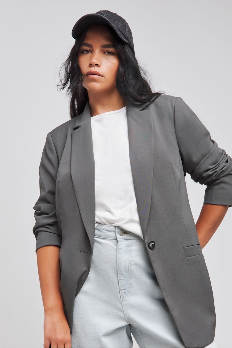Simply Be Grey Single Breasted Blazer - Image 1 of 1