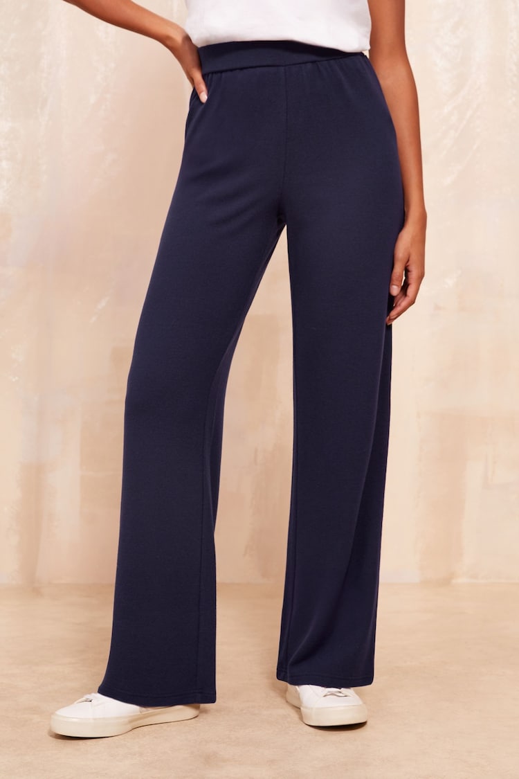 Friends Like These Navy Cosy Wide Leg Joggers - Image 1 of 1