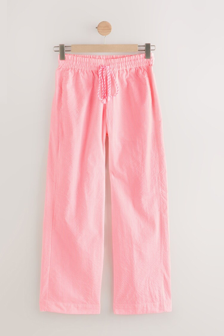 Pink/White Wide Leg Pull On Striped Trousers - Image 1 of 1