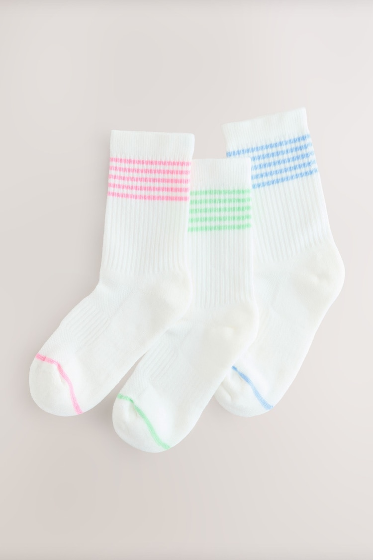 White Regular Length Cotton Rich Cushioned Sole Ankle Socks 3 Pack - Image 1 of 1