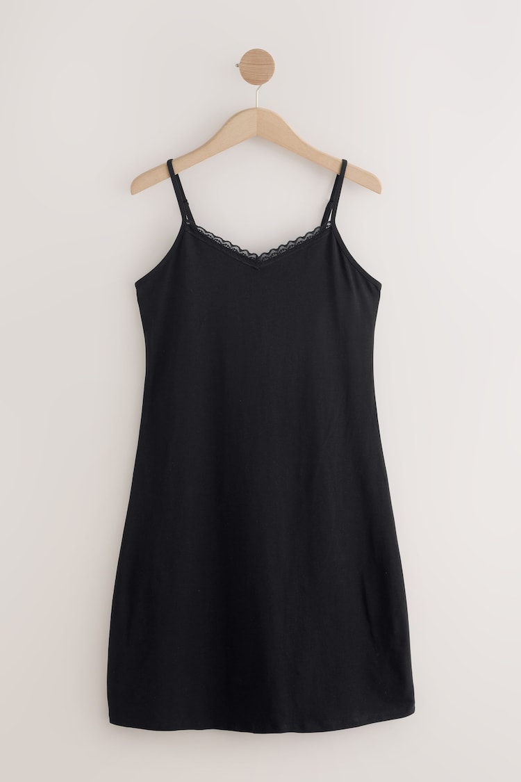 Negro - Menopause Friendly Cooling Cotton Slip - Imagen 1 de 1