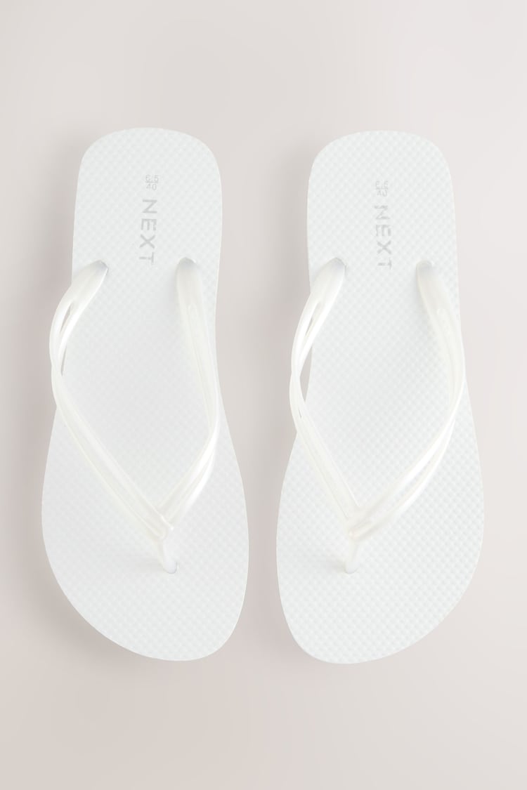 White Beach Flip Flops - Image 1 of 1