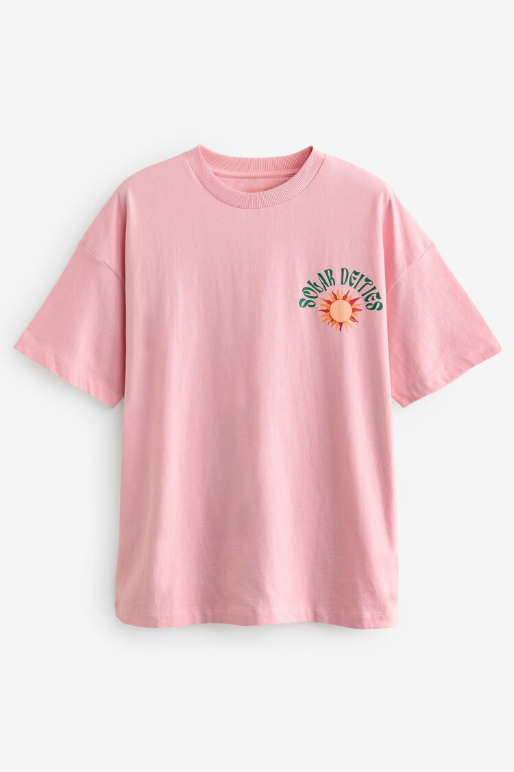 Pink Bali Graphic Print Beach T-Shirt - Image 1 of 1