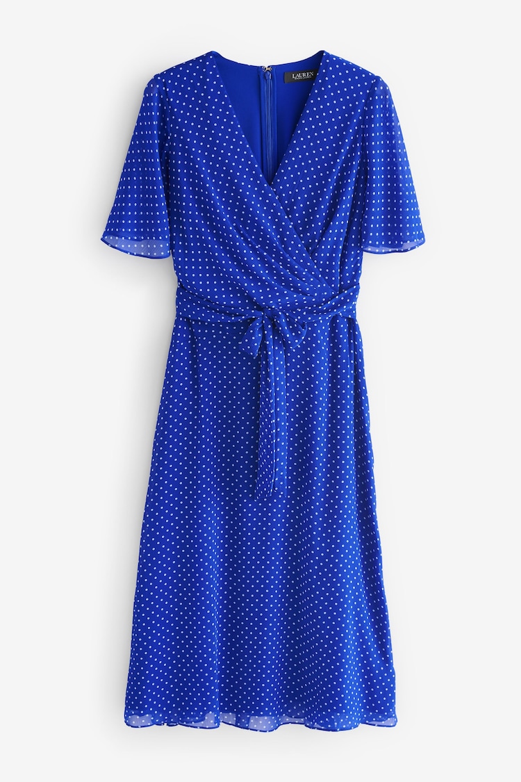 Lauren Ralph Lauren Polka-Dot Belted Crinkle Georgette Dress - Image 1 of 1