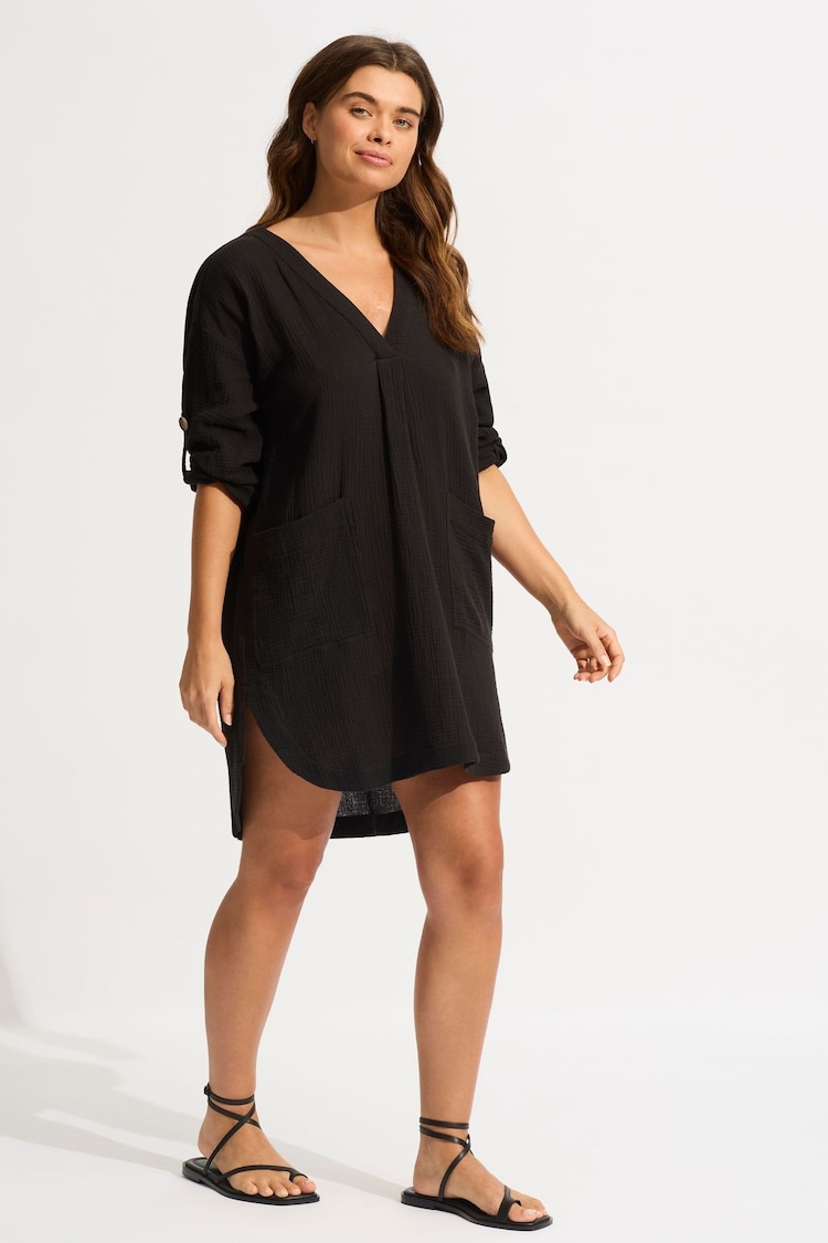 Seafolly Boyfriend Blue 100% Cotton Beach Coverups - Image 1 of 1