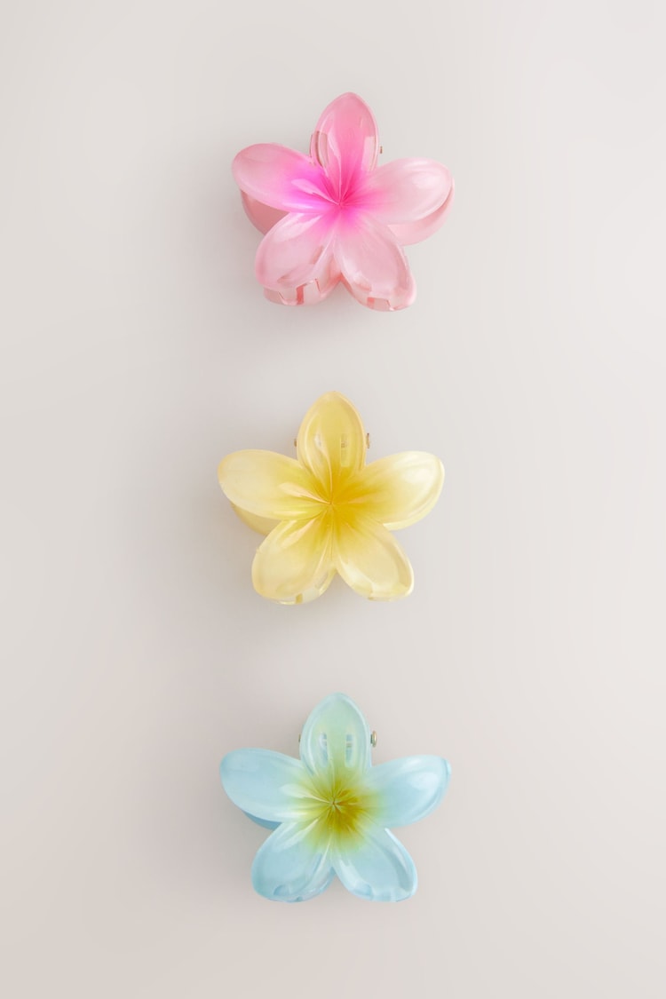 Multi Coloured Mini Flower Hair Clips 3 Pack - Image 1 of 1
