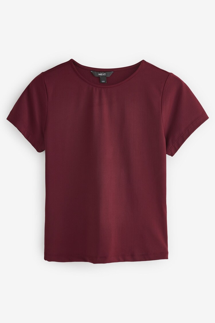 Burgundy Red Slim Fit Short Sleeve Soft Touch Polyamide T-Shirt - Image 1 of 1