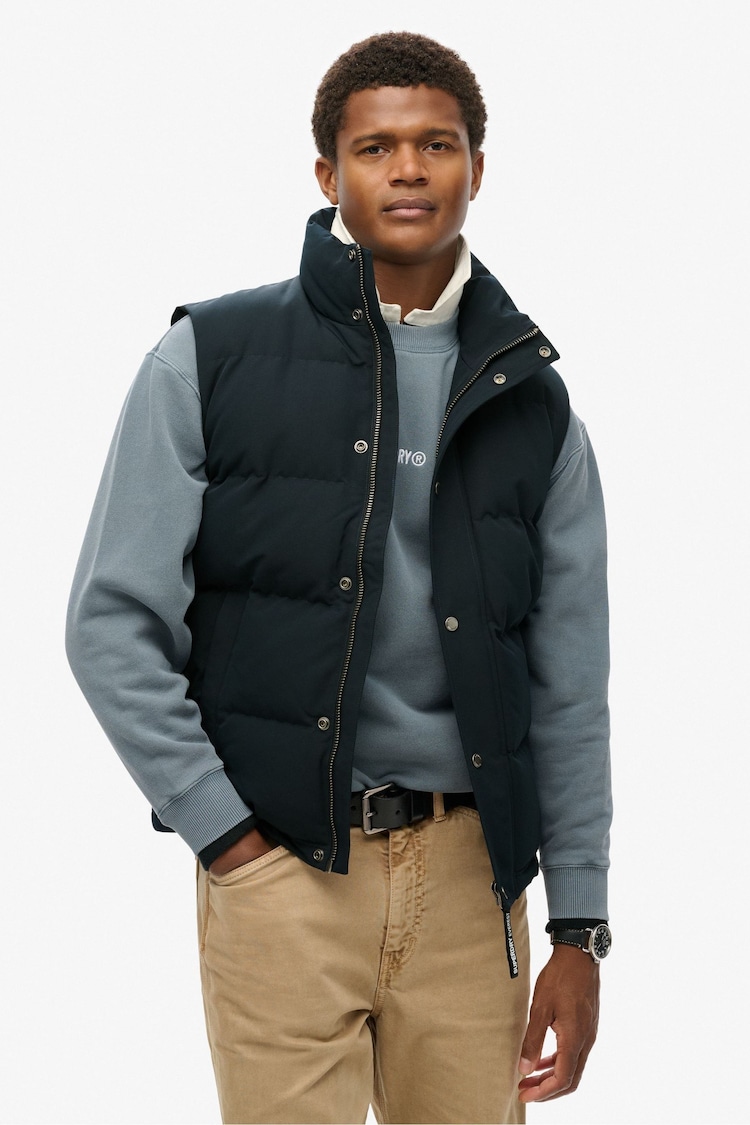Superdry Blue Non-Hooded Everest Gilet - Image 1 of 1