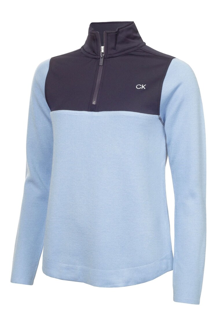 Calvin Klein Golf Cecily Blue Hybrid Quarter Zip Sweatshirt - Image 1 of 1