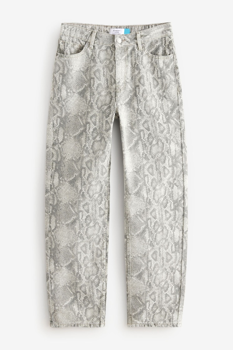 Neutral/Schlangenmuster - Jeans mit geradem Bein aus 100 % Baumwolle - Image 1 of 1