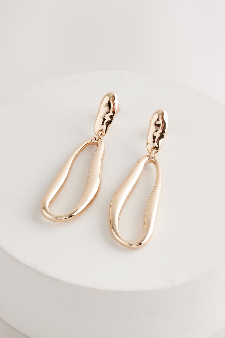 Gold Tone Molten Drop Earrings - Image 1 of 1