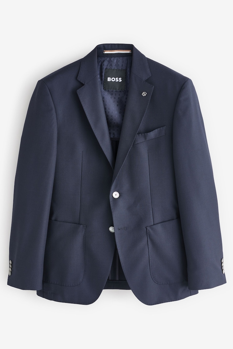 BOSS Blue Micro Pattern Regular Fit Wool Jacket - Image 1 of 1