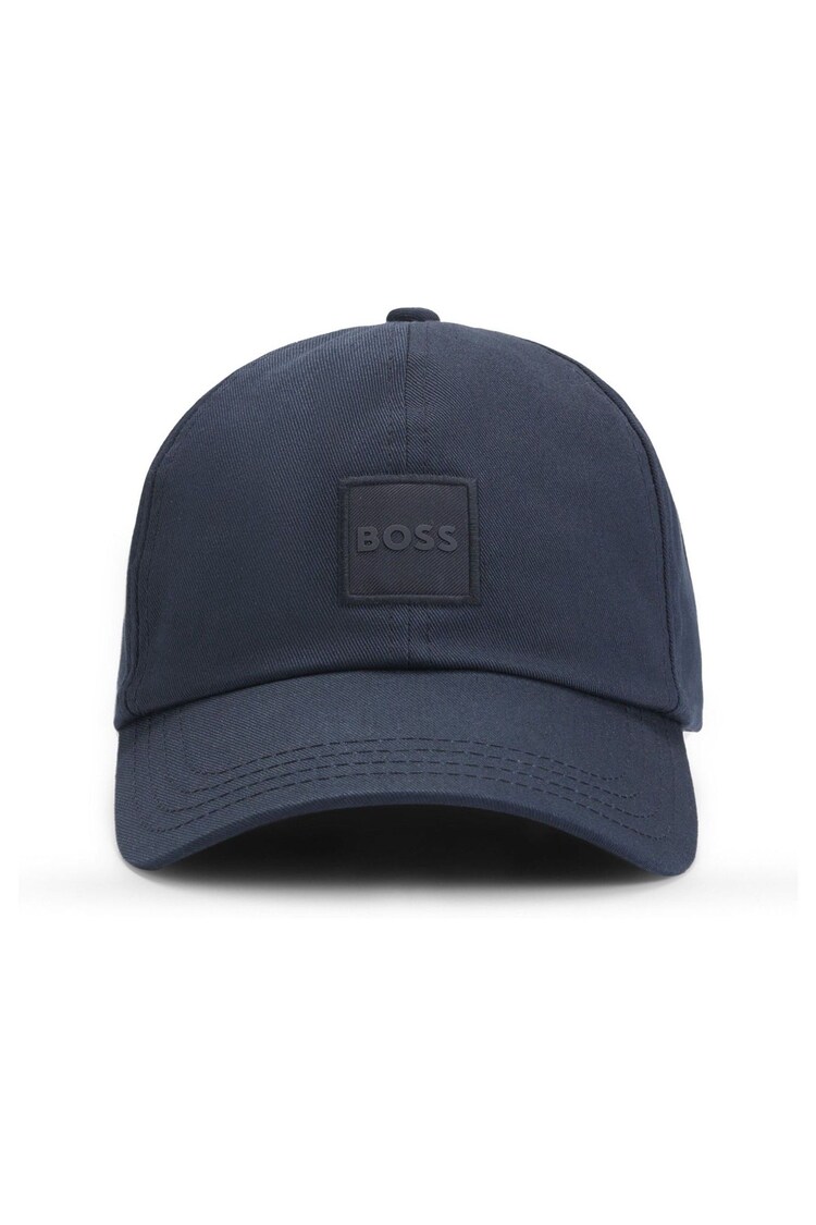 Синий - BOSS Logo Patch Twill 100% Cotton Cap - Image 1 of 1